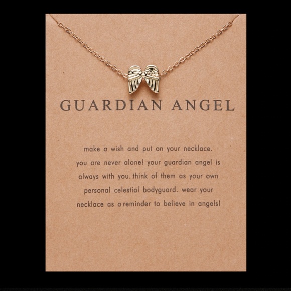Boho Guardian Angel Layering Gold Charm Necklace - Picture 4 of 8